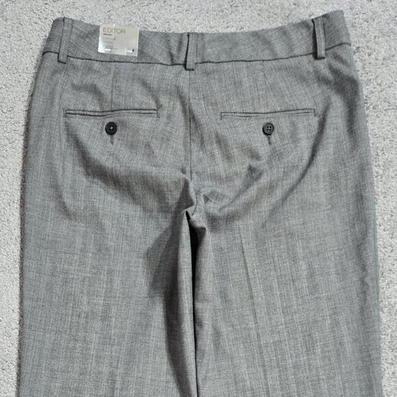 Express NWT Editor Wool Blend Gray Flare Leg Low Rise Pants Capsule Neutral - Picture 6 of 10